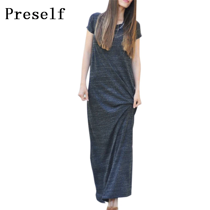 Wholesale Preself Dresses Women Maxi Floor Long Wrap Dress Ladies Fashion Short Long Sleeve Loose Casual Beach Girl Gray Pink Colors Buy Cheap Preself Dresses Women Maxi Floor Long Wrap Dress Ladies Fashion Short Long Sleeve Loose Casual Beach Girl Gray Pink Colors