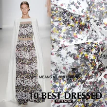 LEO& LIN полосатый цветочный весна и лето шелк шифон рубашка платье ткань Baotou(1 метр