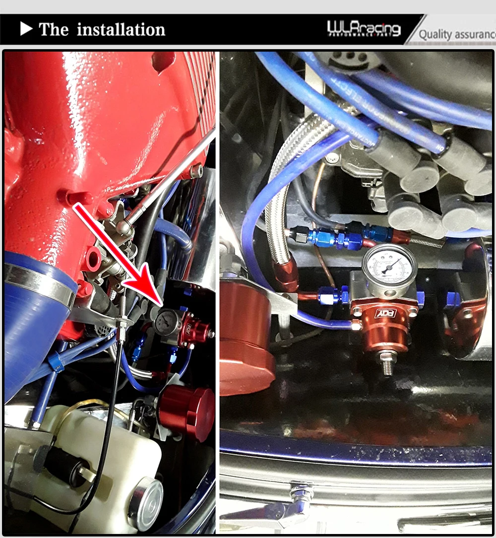 WLR-Универсальный Регулируемый регулятор давления топлива с манометром+ AN6 шланг топливной линии+ фитинги концевой комплект