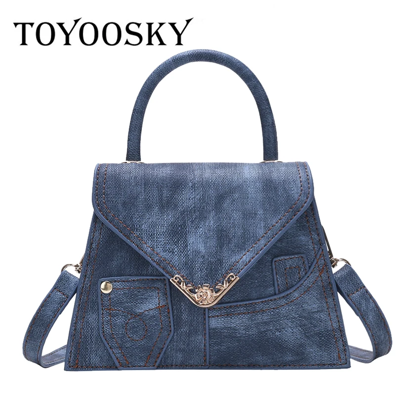 

TOYOOSKY Luxury Designer Jeans Small Bag Women Denim Style Crossbody Bags For Women 2018 Ladies handbags Shoulder Bags Female