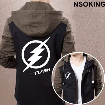 

New Spring Autumn The Flash Hoodie Fashion Justice League Cool Coat Men zipper Jacket
