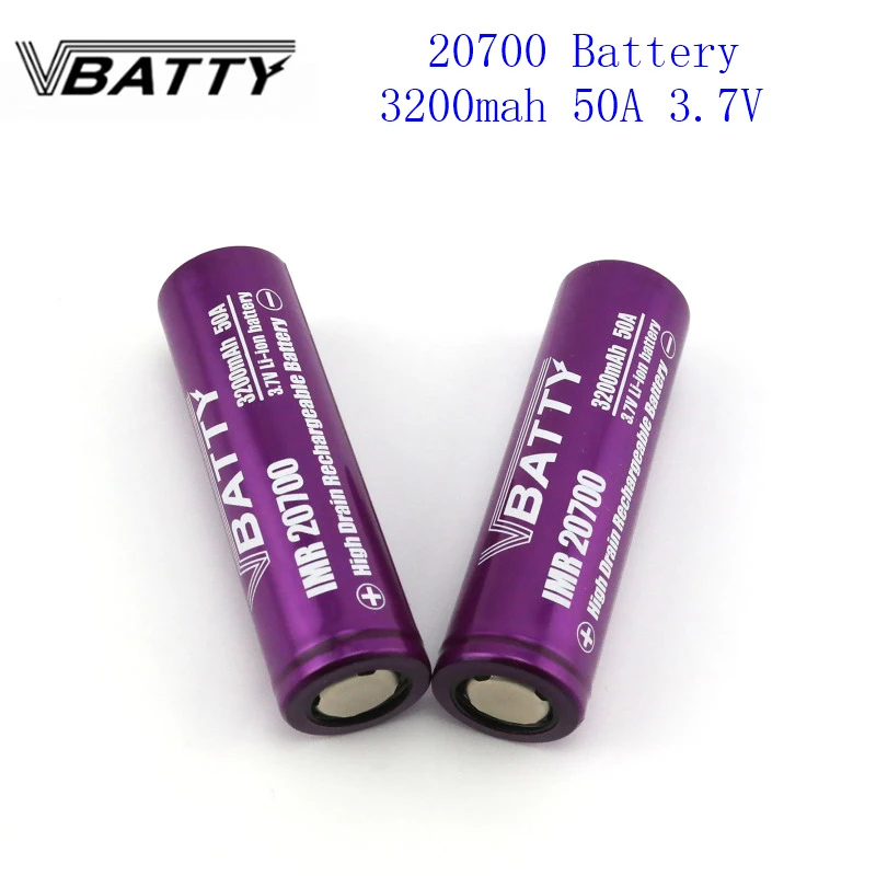 1 шт./лот Vbatty 20700 3200mah 3,7 V 50A литий-ионная аккумуляторная батарея 20700 очень дешевая батарея для электронной сигареты