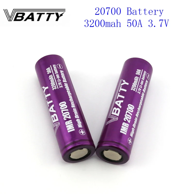 1 шт./лот Высокая дренажная батарея Vbatty 20700 3200mah 3 7 V 50A литий ионная аккумуляторная