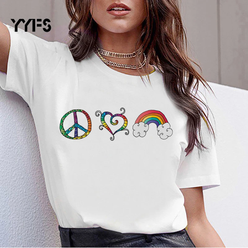 Женская футболка с принтом Love Wins радужная Футболка для геев лесбиянок и