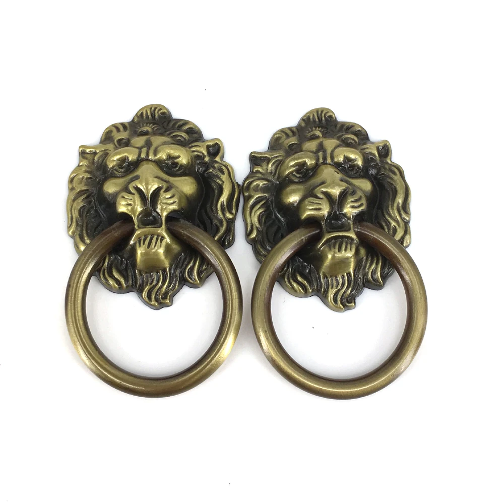 40mm x 67mm Antique Bronze Lion Head Furniture Knobs Knobs and