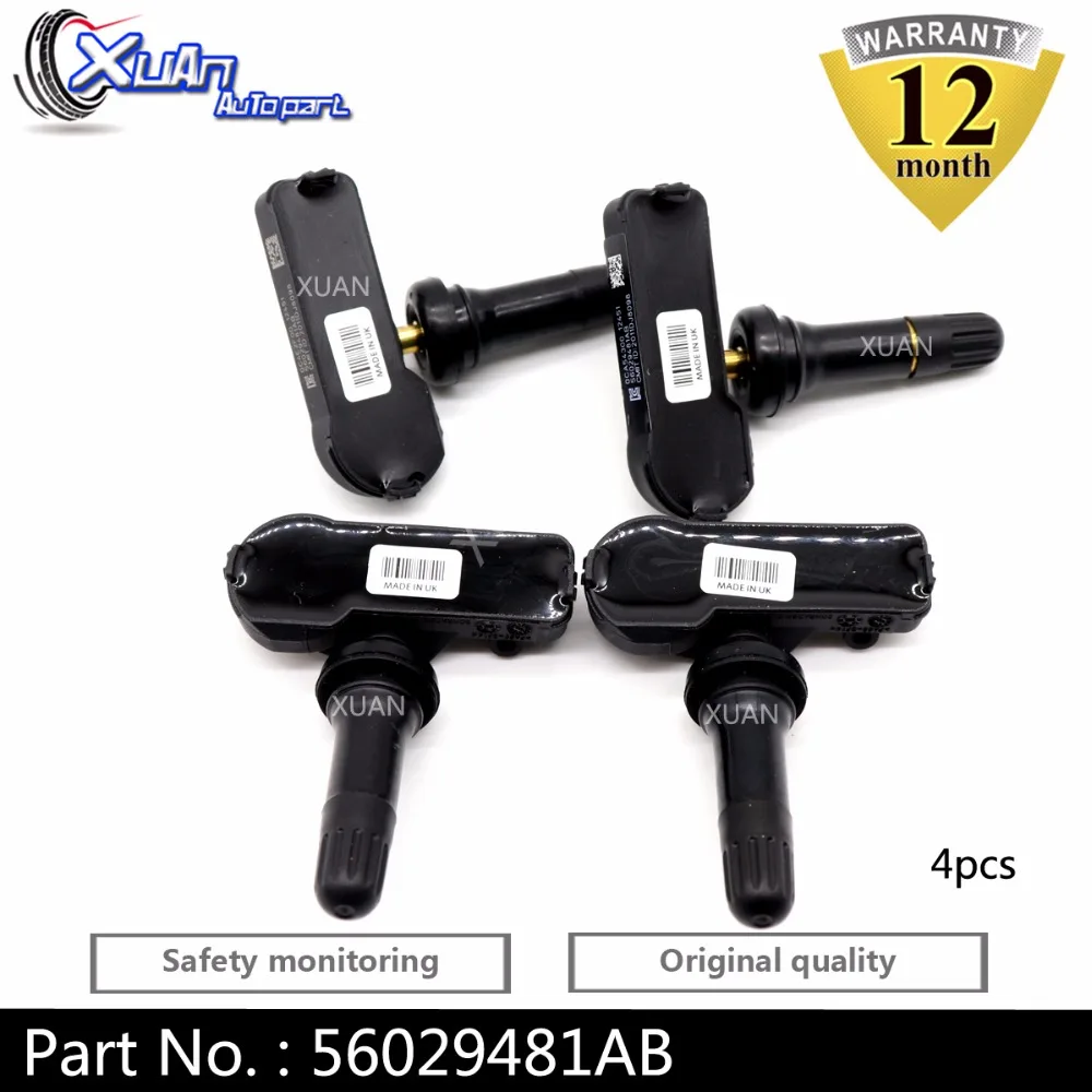 XUAN 4 шт. TPMS датчик давления в шинах 56029481AB для Chrysler JEEP GRAND CHEROKEE LIBERTY ram 1500 2500 3500 433 МГц