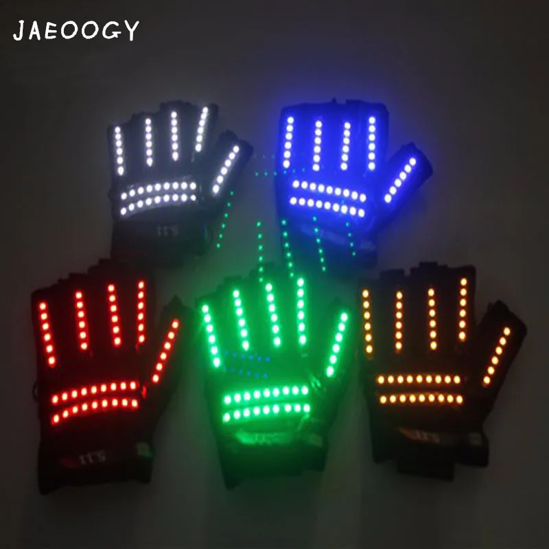 

Free shipping 2018 high quality LED luminescent gloves party birthday party color fluorescent glove bar night store DJ props