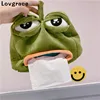 Funny Plush Sad Frog Tissue Box Car Bedroom Dressers Night Stands Paper Tissue Holder Garden Home Decoration Gift Paper Towel 1