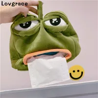 Funny Plush Sad Frog Tissue Box Car Bedroom Dressers Night Stands Paper Tissue Holder Garden Home Decoration Gift Paper Towel 1