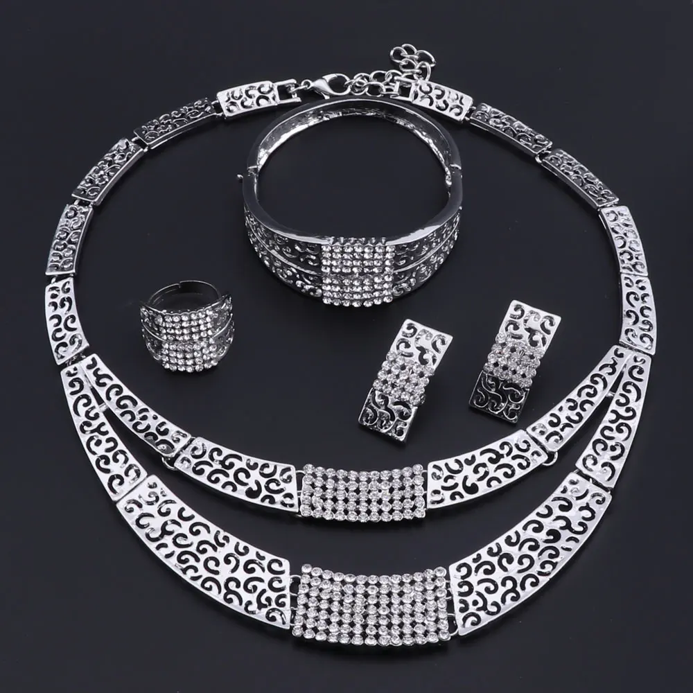OEOEOS, Африканский ювелирный набор, Дубай, серебряное ожерелье, серьги, наборы для женщин, свадебный ювелирный набор, Свадебный костюм, ювелирное изделие