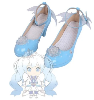 

VOCALOID Snow Miku Cosplay Shoes Boots Cosplay Costume Accessories For Women Shoes Custom Made Halloween Party Shoes