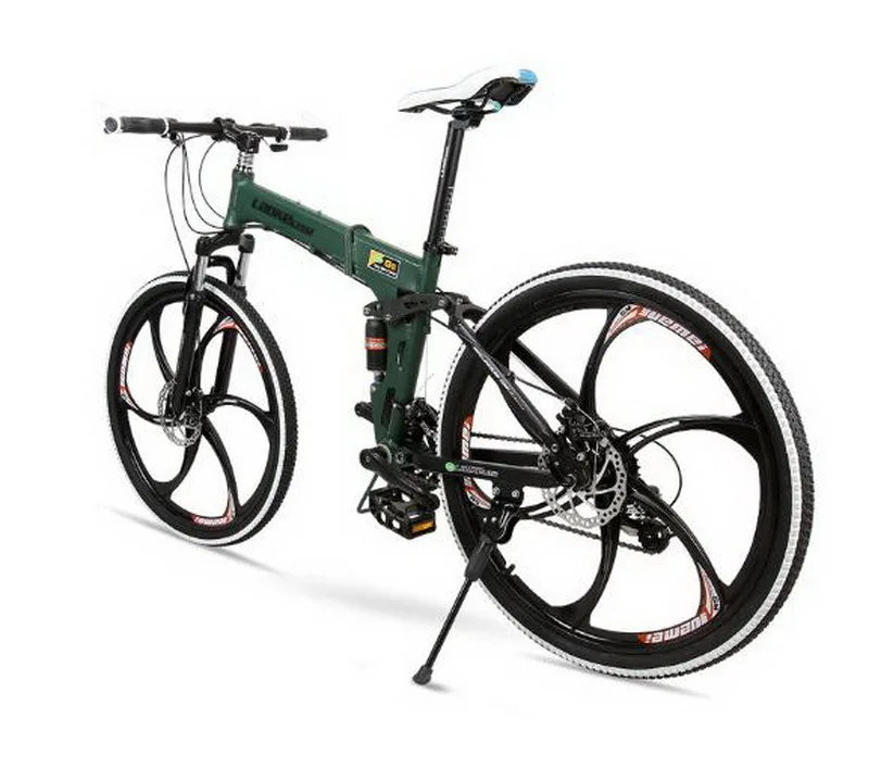 Excellent T250101/Bicycle 26-inch magnesium alloy one round two-disc brakes 24-speed folding mountain bike/Mechanical disc brake 31