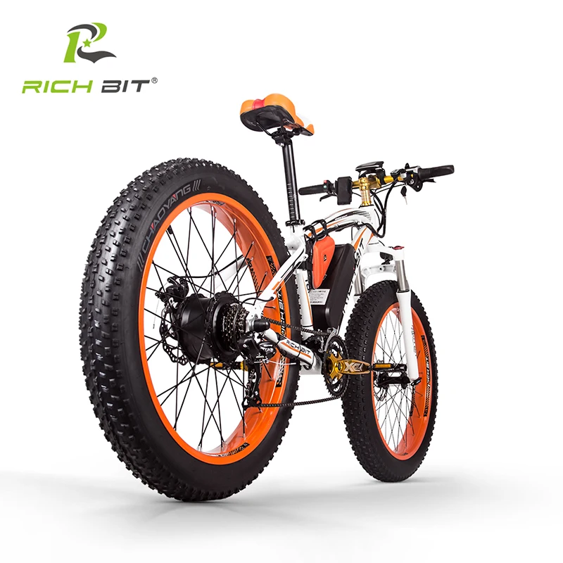 Discount RichBit New RT-012 Plus Powerful Electric Bike 21 Speed 17AH 48V 1000W Fat Tire Ebike With Computer Speedometer electric Odomet 4