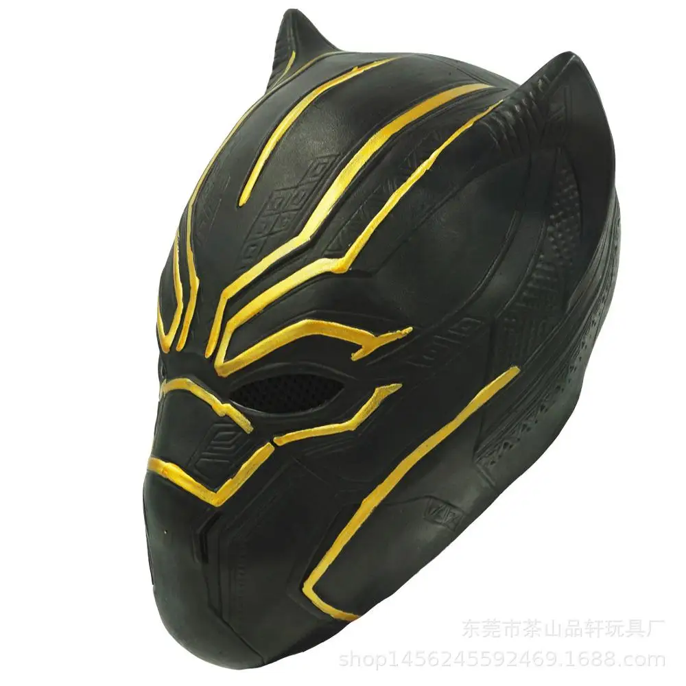 Косплей черная маска Пантеры перчатка латекс Капитан Америка 3 Marvel Civil War Hero Prop Хэллоуин костюм аксессуары - Цвет: Mask 2