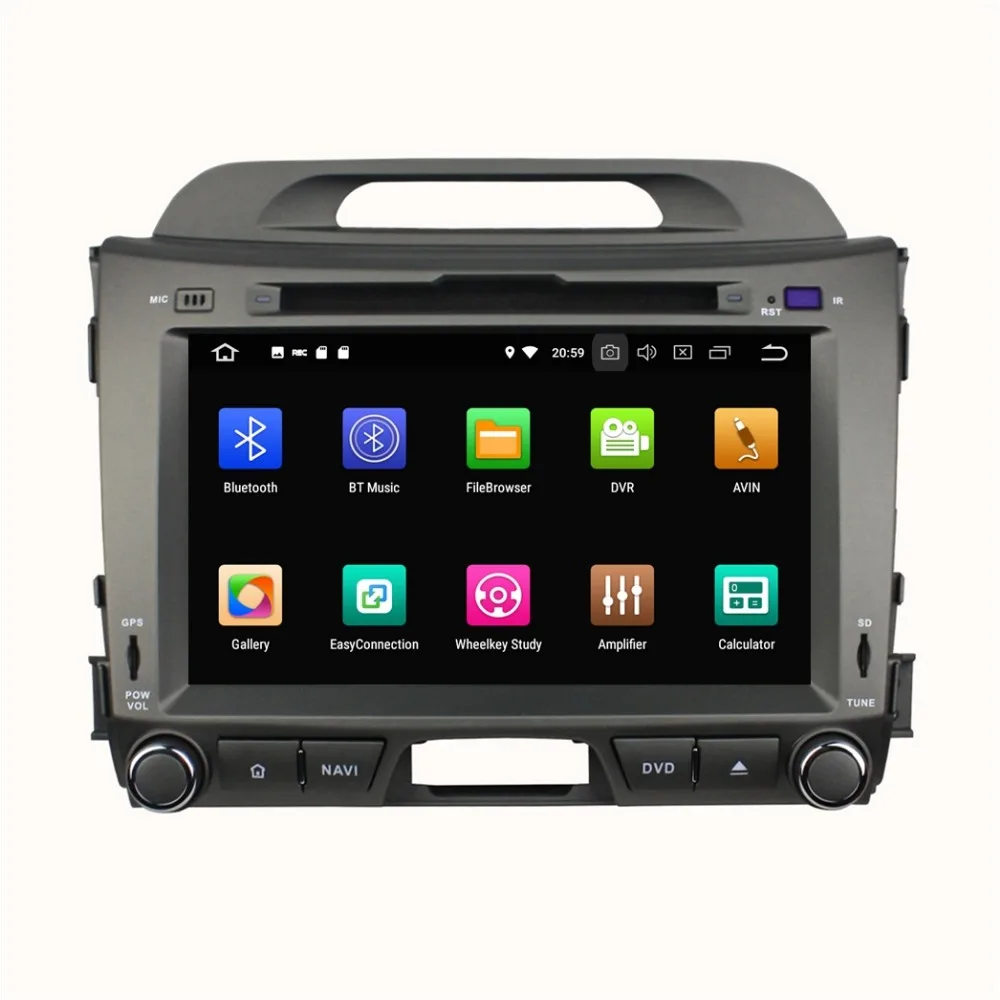 Cheap 8" Android 8.0 Car Stereo Radio DVD GPS Navigation for Kia Sportage 2010 2011 2012 4GB RAM Bluetooth WIFI USB DVR Mirror-link 1
