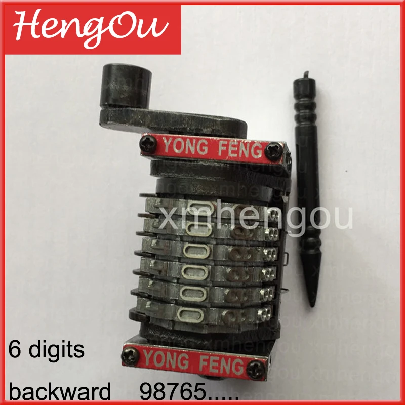 

1 piece china post free shipping high quality 6 digit numbering machine backward 98765....,