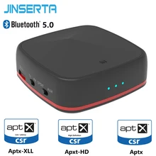 JINSERTA Bluetooth 5,0 аудио передатчик приемник беспроводной Aptx HD адаптер с оптическим Toslink 3,5 мм/AUX/SPDIF для телевизионные наушники