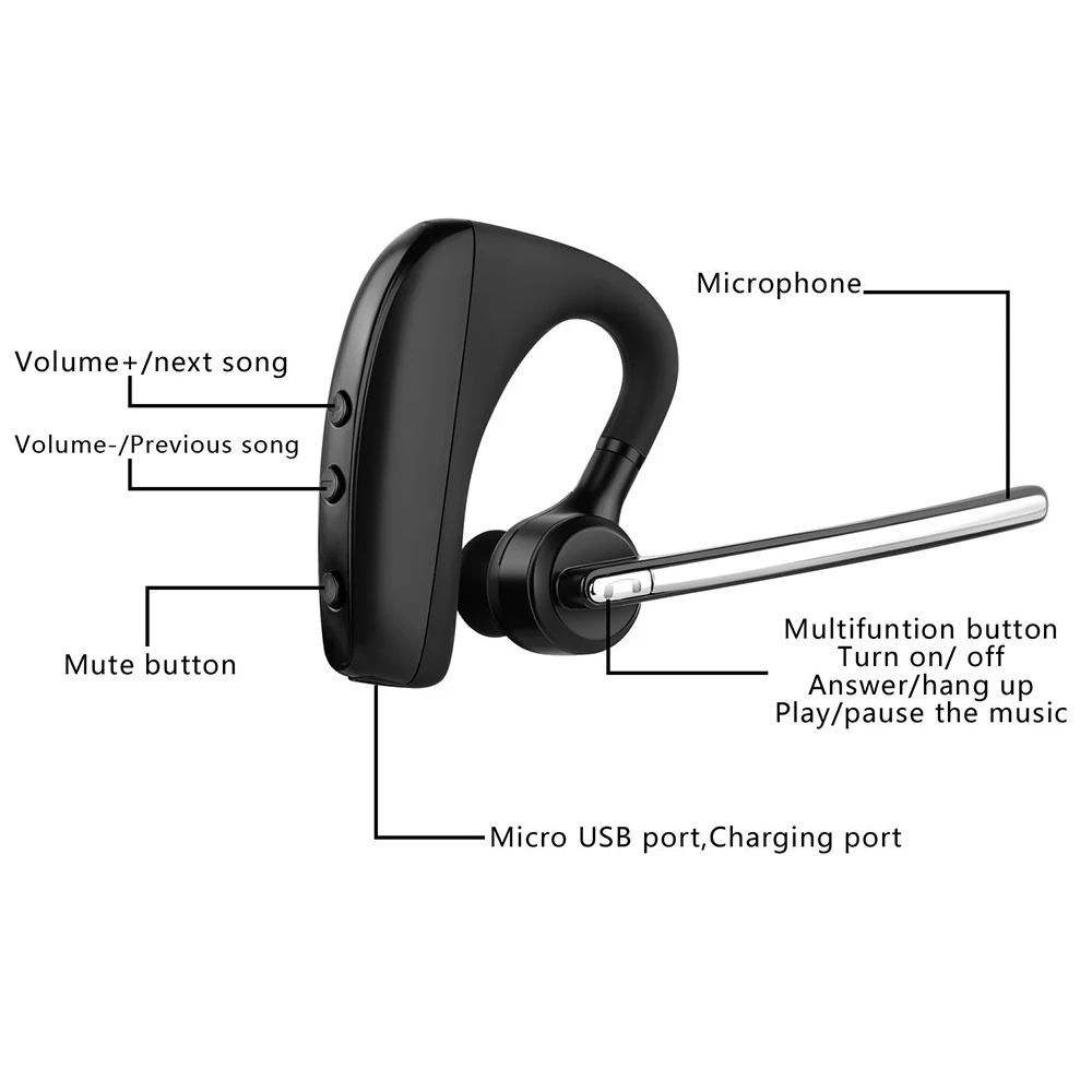 Беспроводная деловая Bluetooth гарнитура K10 стерео с шумоподавлением наушники для iOS