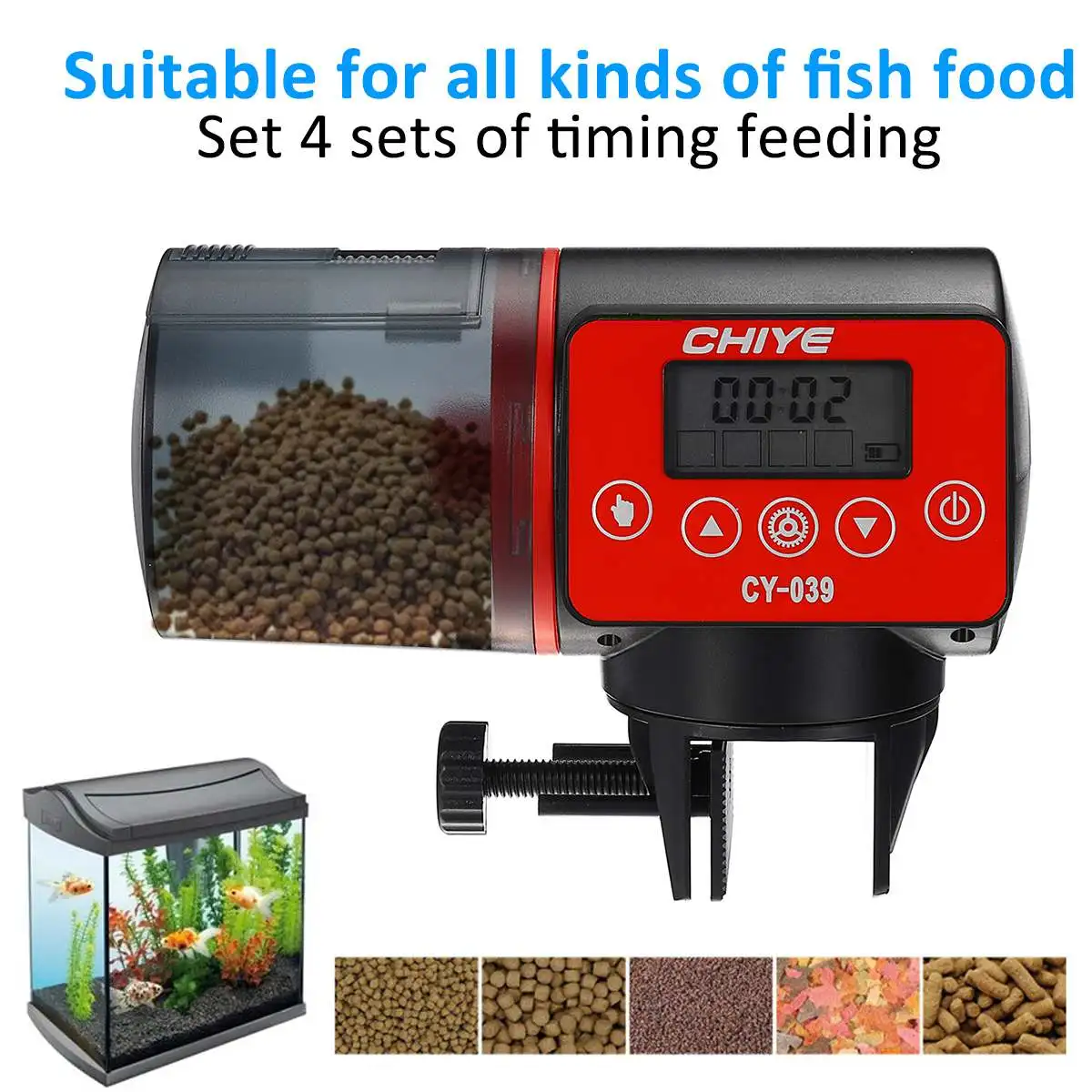 200ml Aquarium Tank Auto Fish Feeder Timer Digital Lcd Screen