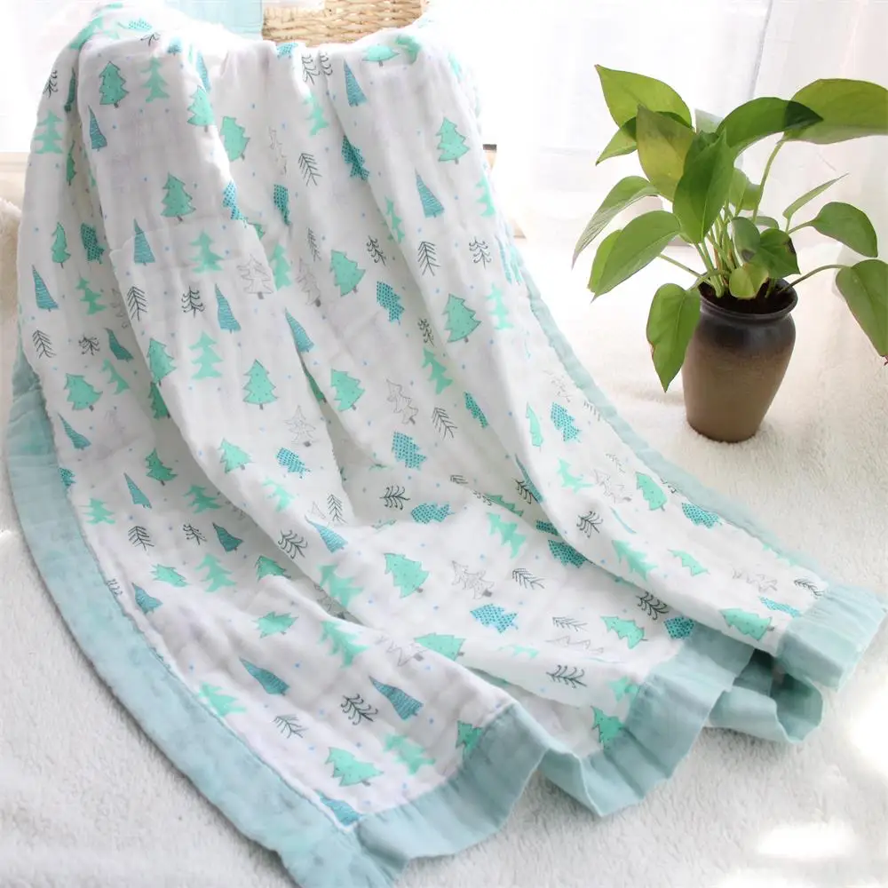 Beli 6 Lapisan Super Lembut Multi Penggunaan Kapas Kain Kasa Selimut Bayi Membedung Selimut Stroller Cover Handuk Mandi Bayi Menerima Selimut