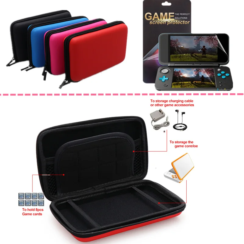 

Protective Hard Case Shell Holder Pouch Game Card Carrying Storage Bag For Nintend NEW 2DS XL/LL Console Game Screen Protector