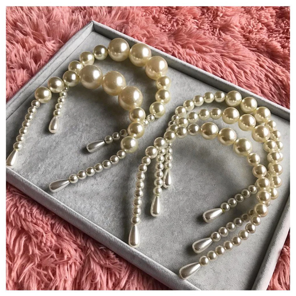 Лучшие леди белые имитация жемчужные заколки для волос для женщин девочек принцесса милые буквы заколки повязки на голову массивные ювелирные изделия