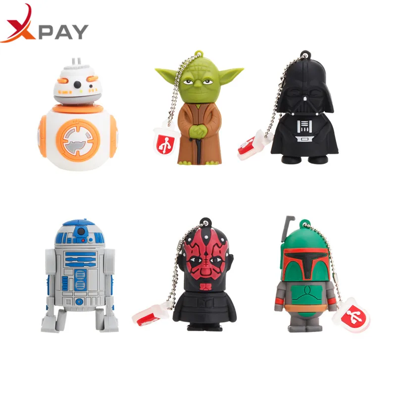 USB 2.0 Yoda Star wars USB flash drive pendrive cartoon Silicone 128GB 64GB 16GB 8GB 4GB all styles usb flash 32GB free shipping