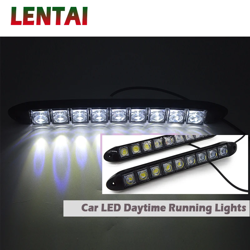 

LENTAI For Opel astra h j g insignia vectra c corsa d zafira b Ssangyong Saab 1Set Car Daytime Running Lights 12V 9 LED DRL Lamp