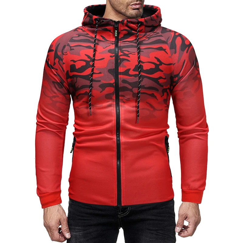 Мужская толстовка новинка 2019 модная камуфляжная на молнии Moletom Masculino Весенняя
