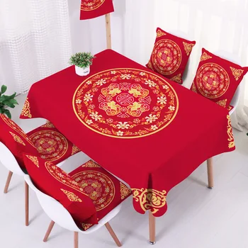 

WLIARLEO Red Table Cloth For Christmas,Wedding Floral Table Cover Home Decoration Oxford Fabric Waterproof manteles para mesa