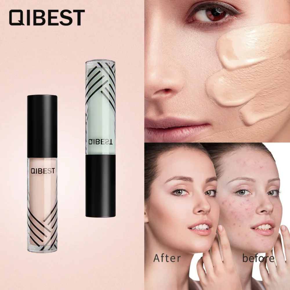 

QIBEST New Face Concealer Cream Full Cover Makeup Liquid Corrector Waterproof Base Make Up for Eye Dark Circles Facial Cosmetic