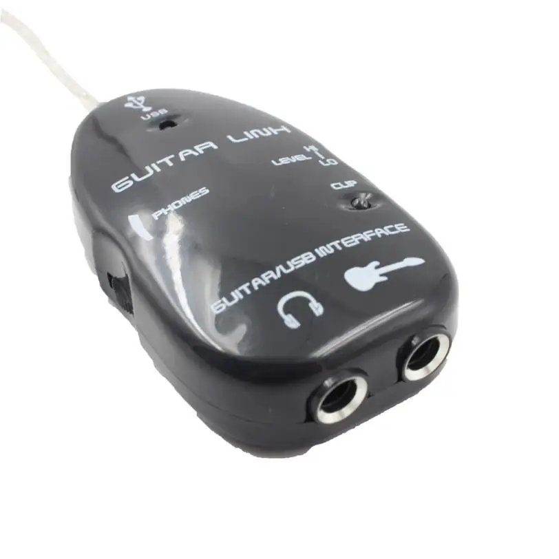 Черный Черный адаптер электрогитары к USB интерфейсный кабель для ПК Mac Recordin Z1019 Прямая поставка - Цвет: Черный