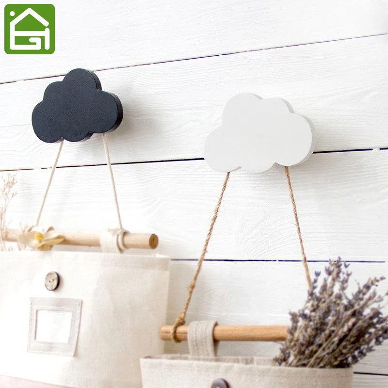1 шт облачные настенные крючки DIY деревянная вешалка для украшения стен детской