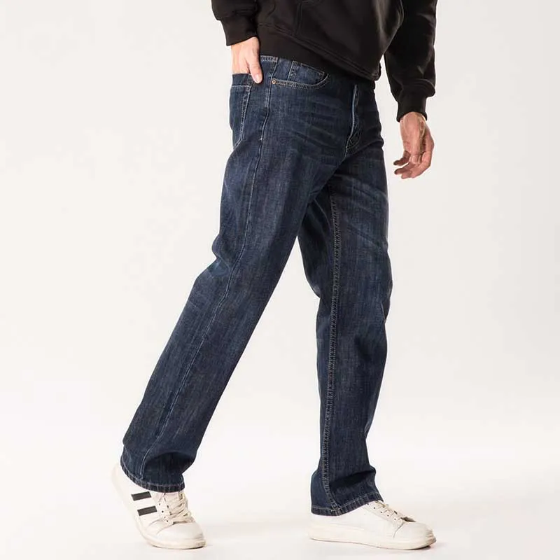 Fashions Straight Loose Baggy Jeans Men Casual Pants Denim Trousers Plus Size 27-48 Blue Jeans Men Clothing