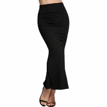 Sexy Primavera Verano Otoño Maxi Largo Midi de Alta Cintura de Las Mujeres vendaje Elástico Negro Blanco Bodycon Del Partido Señora de La Sirena Faldas Sun 2016