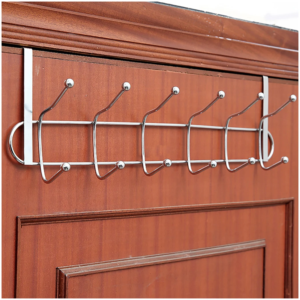 Вешалка для одежды над дверью Нержавеющая сталь 12 крючков вешалка для пальто Кухня Спальня домашнего хранения дропшиппинг JZ010