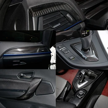 

8x Real Carbon Fiber Gear Shift Full Cover Trim For BMW 1 Series F20 118i 120i 12-16