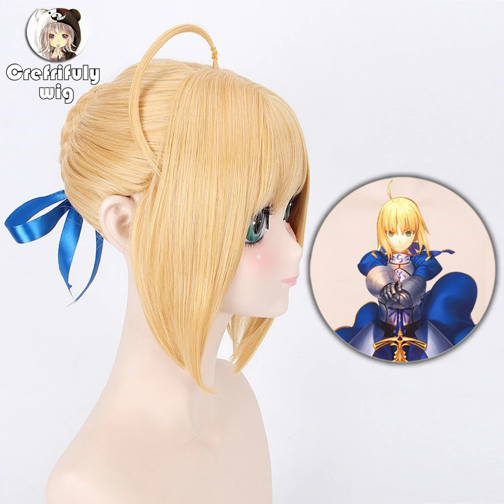 Карнавальный парик Fate Stay Night Arturia Pendragon Saber светло серый в стиле аниме Updo вечерние