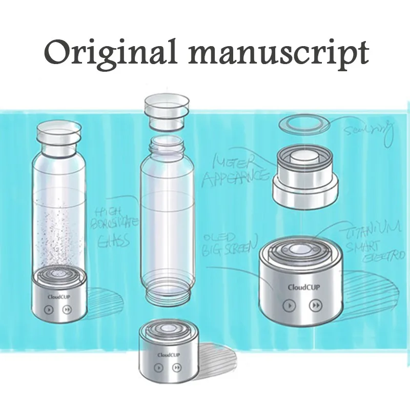 480 мл качество, богатая водородом чашка для воды, ионизатор/генератор, два режима, супер антиоксиданты ORP водородная бутылка