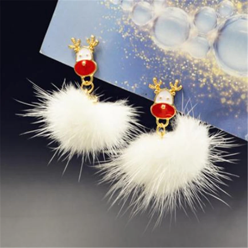 DoreenBeads полиэфирные серьги Золотой Рождественский X'mas Pom Ball эмаль многоцветный