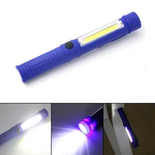 COB LED Mini Pen Shape Bright Inspection Light Lamp Pocket Camping Torch Flashlight with Clip work Torch Flashlight led light