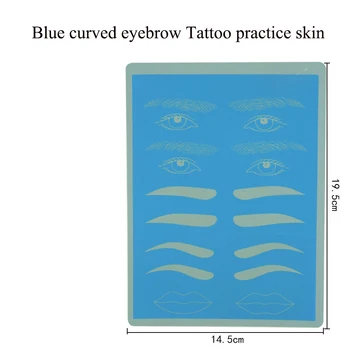 

Blue curved eyebrow Tattoos Fake False Practice Skin 19.5x14.5cm Permanent Makeup Tattoo Practice Skins for Beginners