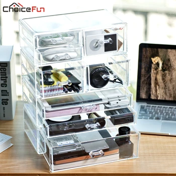 

CHOICEFUN Desktop Large Big Clear Acrylic Stationery Storage Drawer Accessories Plastic Home Office organizer For Office Desk