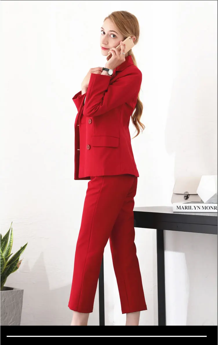 Новый профессиональный Бизнес работы костюмы с 2 шт. куртки + брюки для дамы Офис блейзеры костюмы женские брюки комплекты