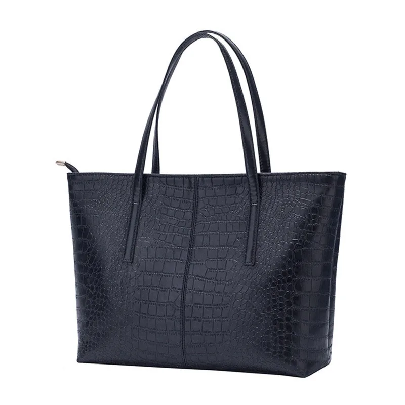 

Brand Fashion Casual Women Shoulder Bags Silver Gold Black Crocodile Handbag PU Leather Female Big Tote Bag Ladies Hand Bags Sac