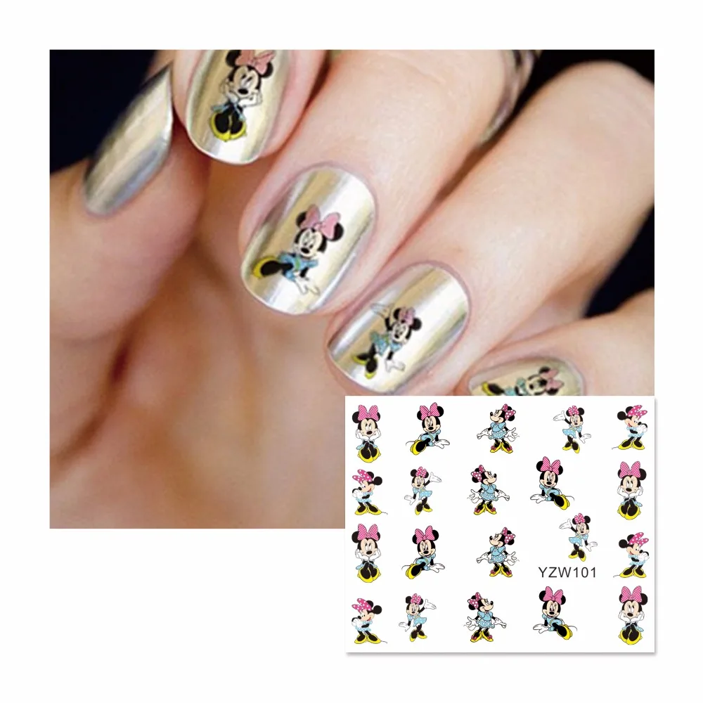YWK Cartoon Water Transfer Nail Art Stickers Decals For Nail Tips