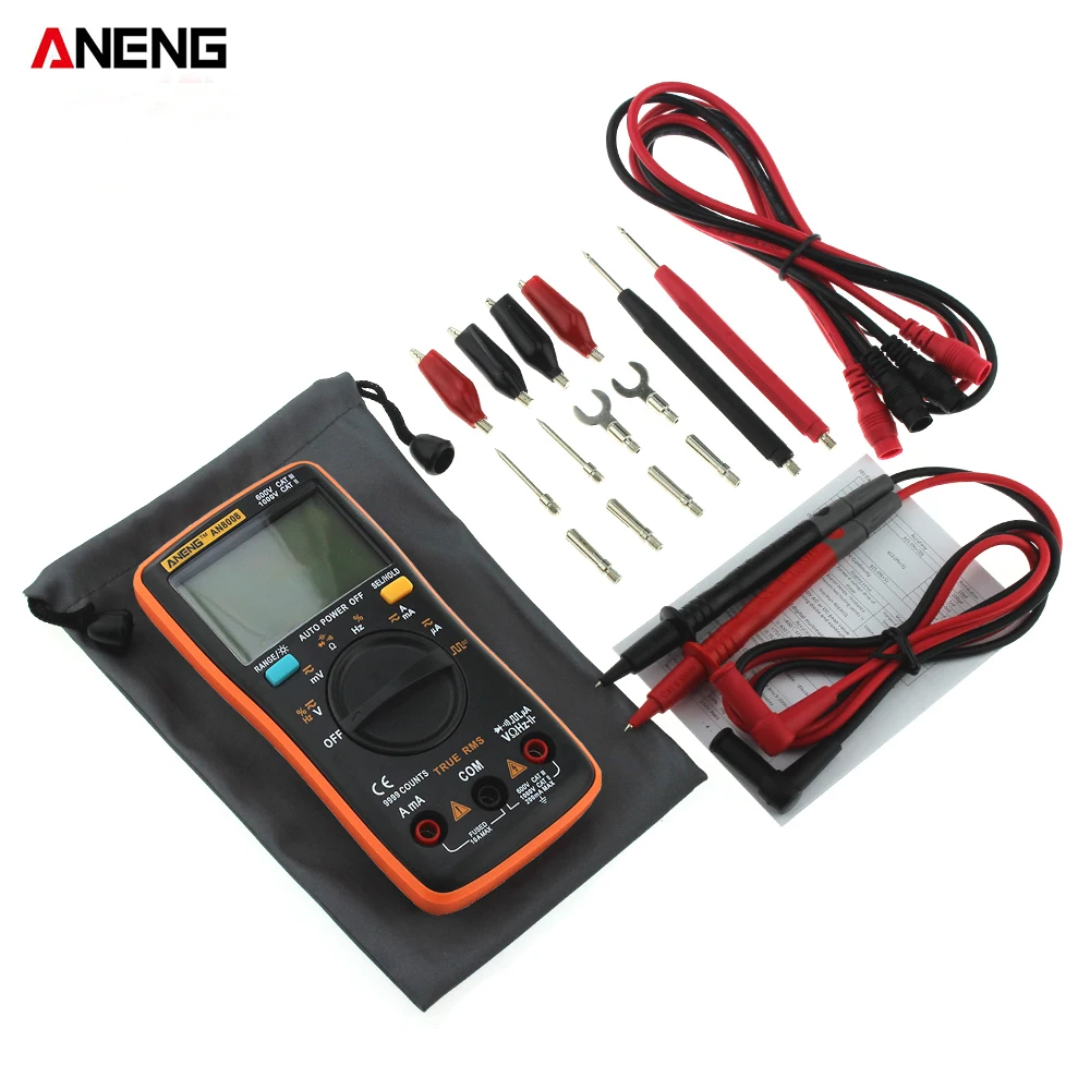 

ANENG AN8008-True RMS Digital Multimeter 9999 counts Backlight AC DC Ammeter Voltage Ohm Current Square Wave Auto / Manual
