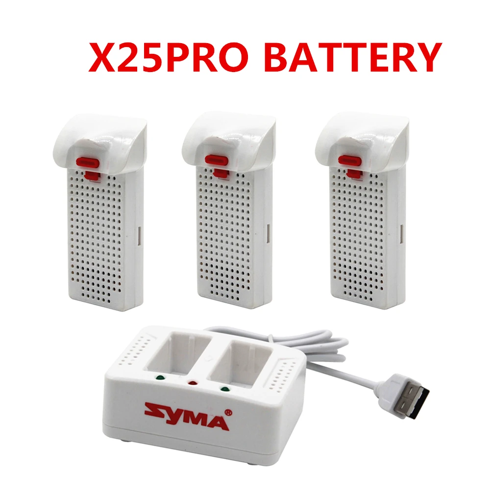 

Syma X25pro Battery 7.4V 1000mAh With Charger for Syma X25pro Drone Spare Parts Accessories RC Quadcopter
