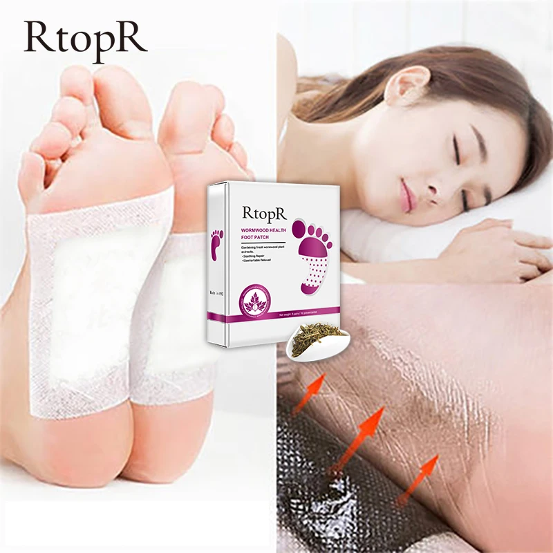 

10PCS/5Pairs Wormwood Health Body Detox Pad Foot Patch Acne Remove Slimming Cleansing Improve Sleep Quality Feet Stick TSLM2