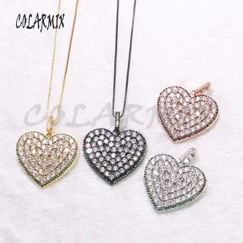 

5 strands heart pendants necklace love pendants accessories zircon jewelry pendants,heart pendants necklace for women 9282